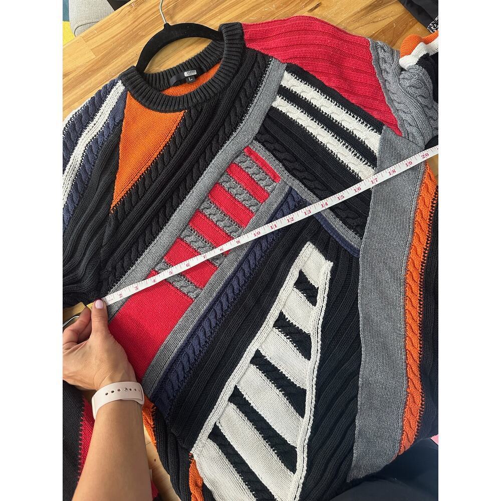 Koch Patchwork Oversized Sweater Large - image 5